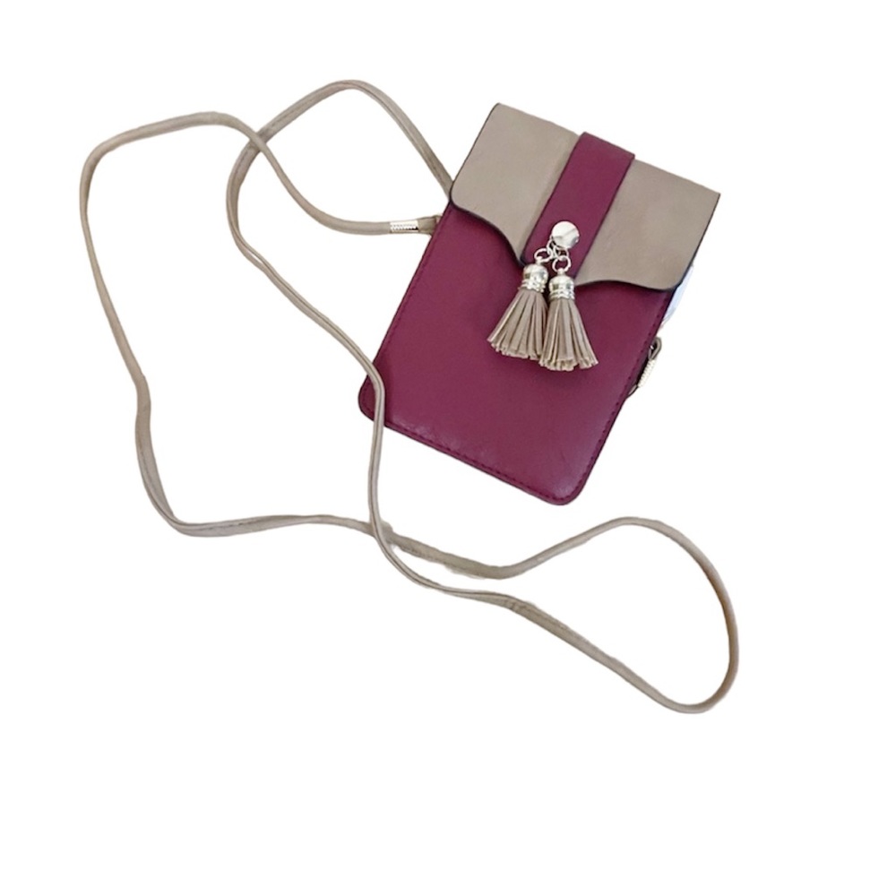 JE Urban Energy Red and Tan Cross Body Handbag
